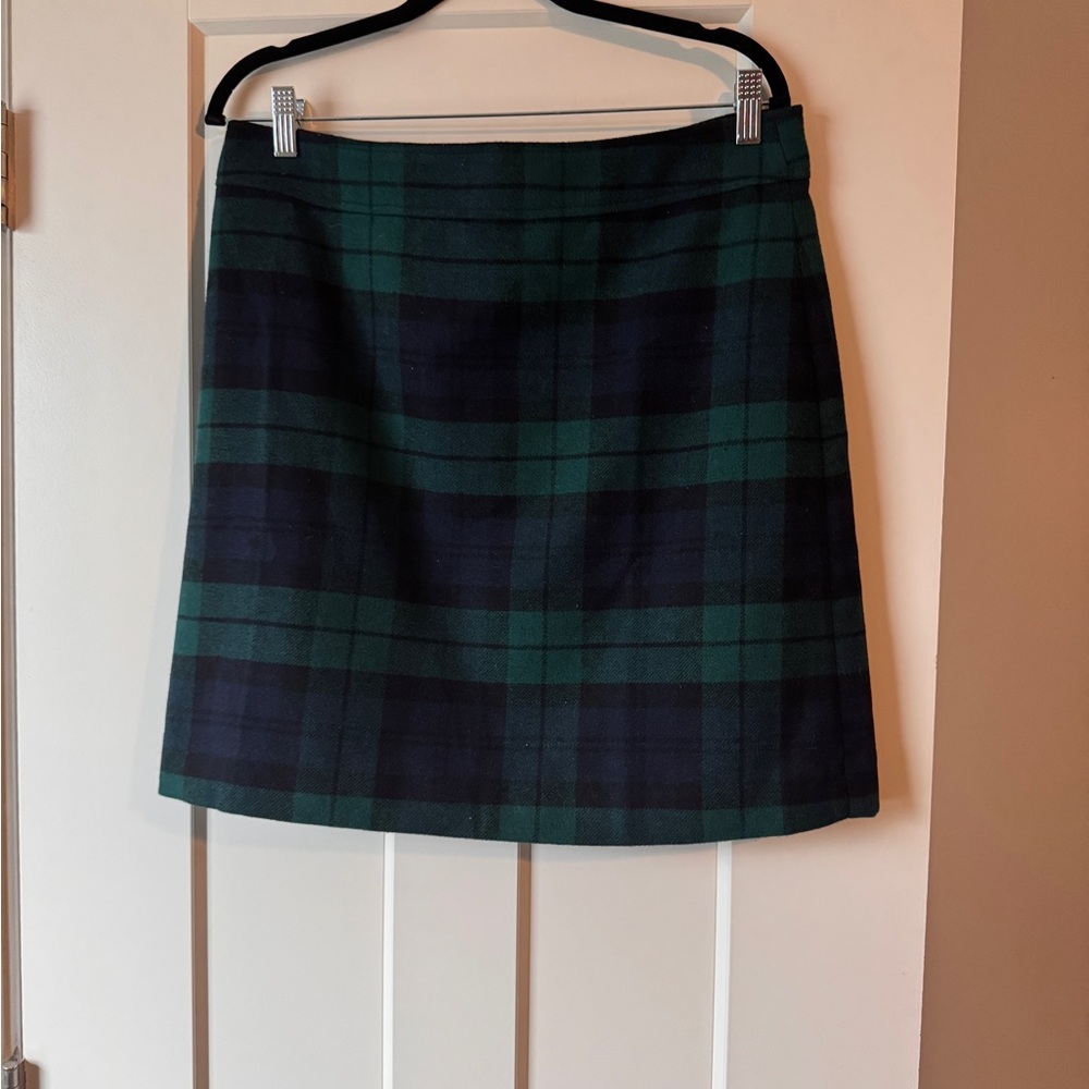 J. Crew Tartan Mini Skirt in Green, Navy and Black